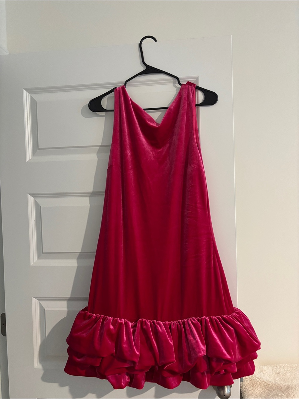 AKIRA Vibrant Pink Velvet Slip Dress